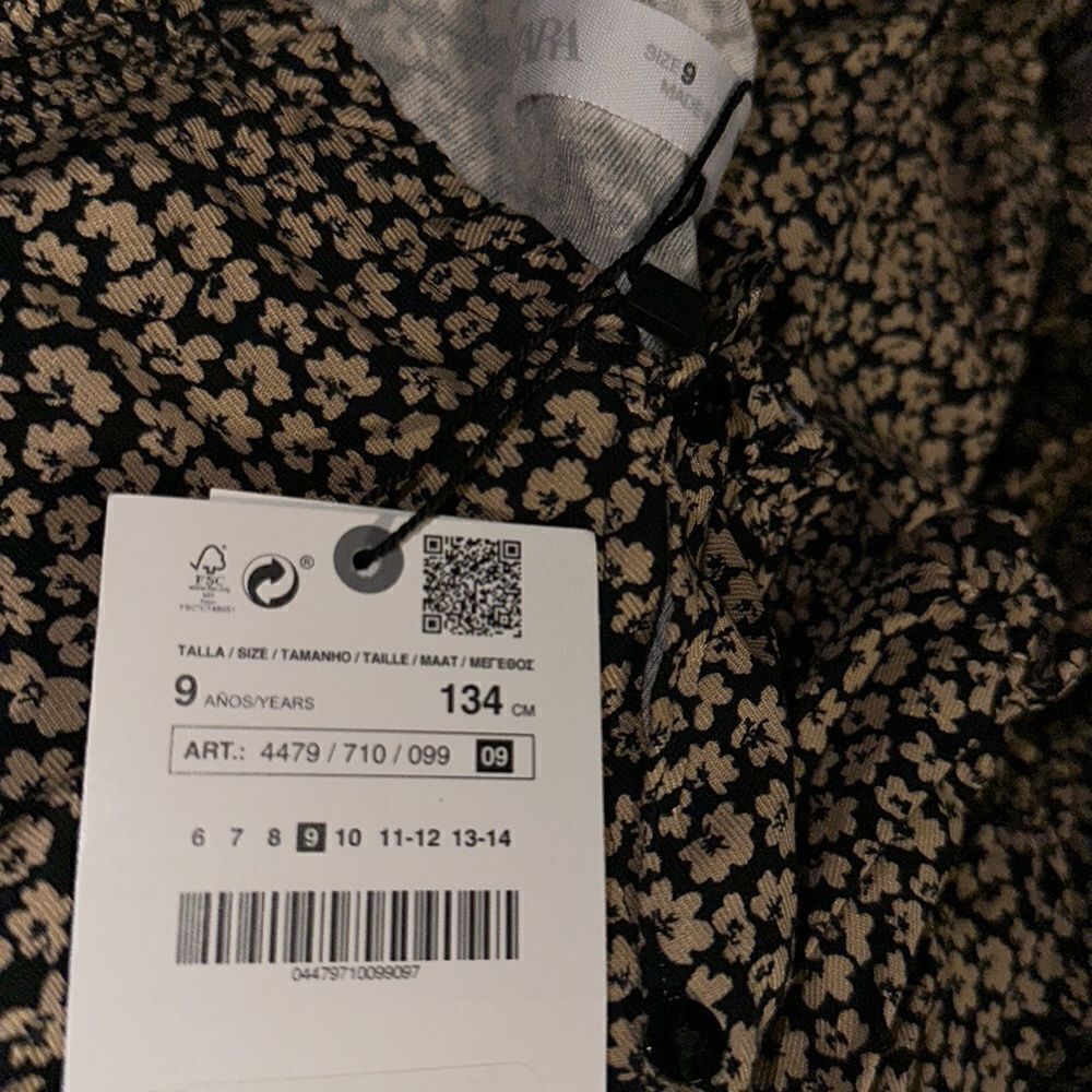 ZARA Kids | Camel | PLEATED FLORAL DRESS - Picture 6 of 8